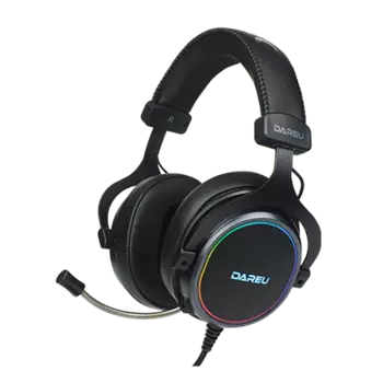 Накладные проводные игровые наушники Dareu EH925 Black