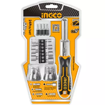 Реверсивная отвертка с битами INGCO HKSDB0248