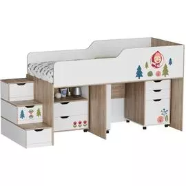 Кровать-чердак Маша и Медведь Folk