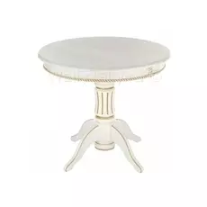 Стол деревянный Павия молочный с золотой патиной