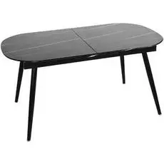 Стол Marble овальный раздвижной чёрный мрамор