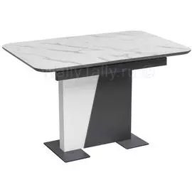 Стол обеденный Кларк графит / белый
