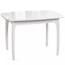 Стол обеденный М15 ДН4 белый/стекло белое