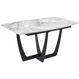 Стол обеденный Миссандея белый мрамор / графит