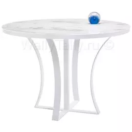 Стол обеденный Нейтон белый мрамор / белый