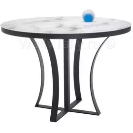 Стол обеденный Нейтон белый мрамор / графит