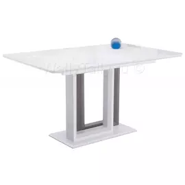 Стол обеденный Санса 140 белый / белая шагрень