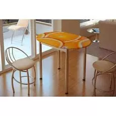 Стол обеденный стеклянный с принтом цитрус