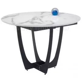 Стол обеденный Венера белый мрамор / графит