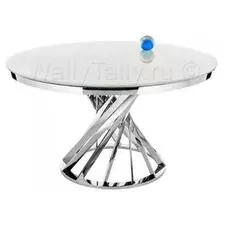 Стол стеклянный Twist steel / white