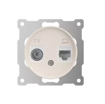Розетка двойная антенна/компьютер TV/RJ45 кат.5e Бежевый