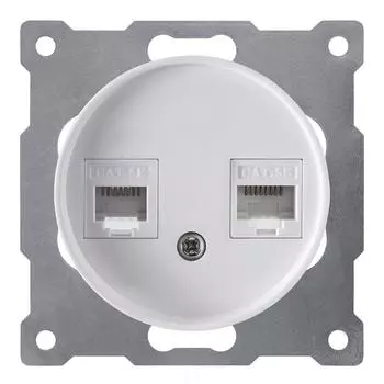 Розетка компьютерная RJ-45 OneKeyElectro, двойная Белый
