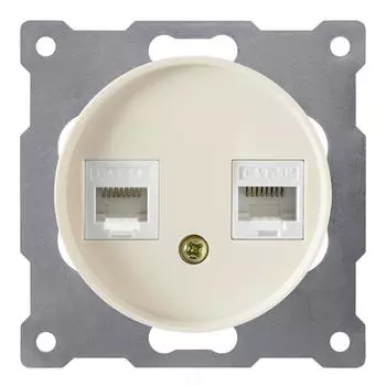 Розетка компьютерная RJ-45 OneKeyElectro, двойная Бежевый
