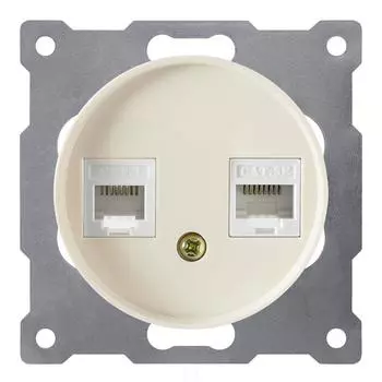Розетка телефонная/компьютерная RJ-11/RJ-45 OneKeyElectro Бежевый