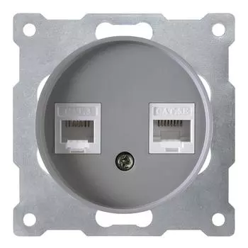 Розетка телефонная/компьютерная RJ-11/RJ-45 OneKeyElectro Серый