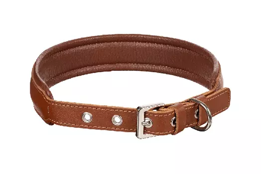 Кожаный ошейник Brown XL