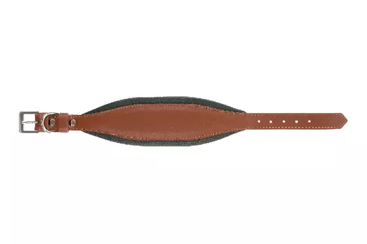 Кожаный ошейник Селедка Green-Brown