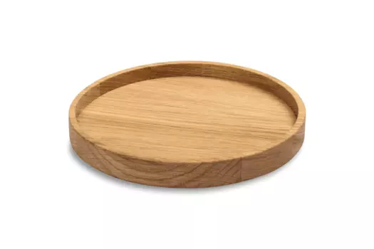 Поднос деревянный дуб круглый S 18 см