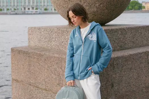 Толстовка на молнии с капюшоном Мир женская XL