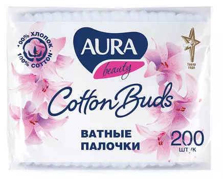 Aura Ватные палочки 200 шт. пакет