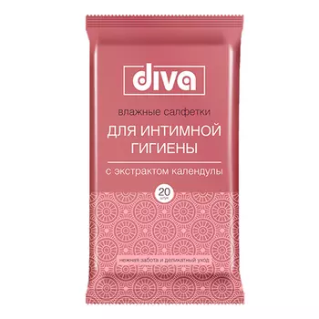 Diva Салфетки влажные для интимной гигиены Календула 20 шт.