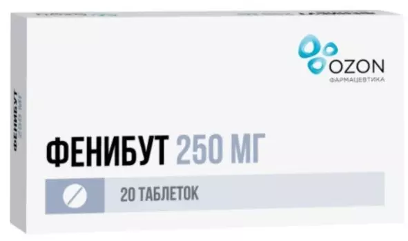 Фенибут таблетки 250 мг 20 шт.