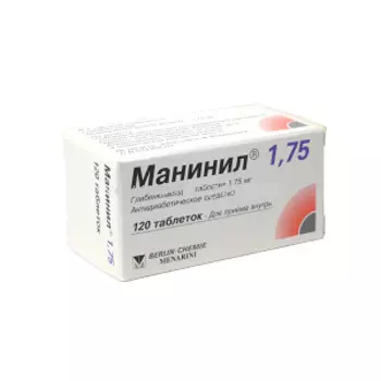 Манинил таблетки 1,75 мг 120 шт.