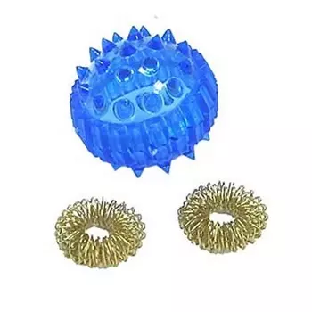 Массажер Су-Джок медицинский набор шарик с двумя кольцами