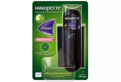 Никоретте спрей для слизистой оболочки полости рта дозированный фруктово-мятный 150 доз