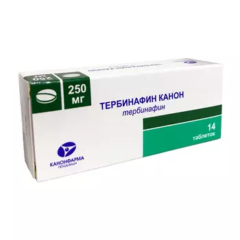 Тербинафин таблетки 250 мг 14 шт.