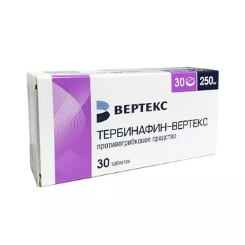 Тербинафин таблетки 250 мг 30 шт.