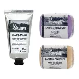 Набор из 2 мыл и крема для рук «Сладкий Миндаль и Лаванда»