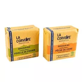 Набор из 2 мыл «Лист Инжирного Дерева и Виноградный Персик»