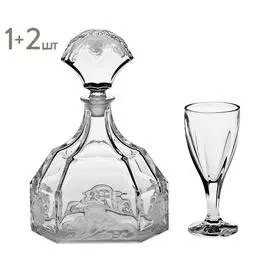 Набор из 2 рюмок и штофа для ликера