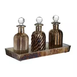 Набор из 3 декантеров на подносе