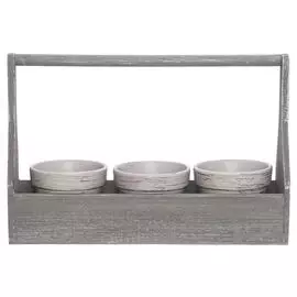 Набор из 3 горшков на подставке