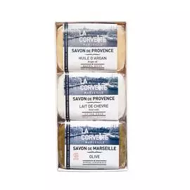 Набор из 3 мыл «Олива, Масло Арганы и Козье Молоко»