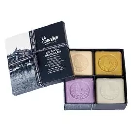 Набор из 4 мыл «Жимолость, Сладкий Миндаль, Мед и Лаванда»