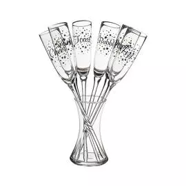 Набор из 6 бокалов для шампанского и подставки