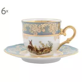 Набор из 6 кофейных пар «Queen's Crown Охота»