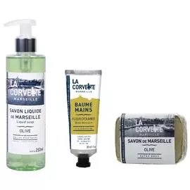 Набор из жидкого мыла, крема для рук и мыла «Цветок Оливкового Дерева»
