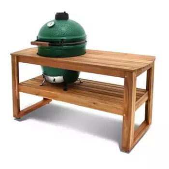 Керамический гриль Big Green Egg L со столом из акации зеленый 46см