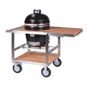 Керамический гриль Monolith Classic Black PRO 2.0 со столом из тика Buggy