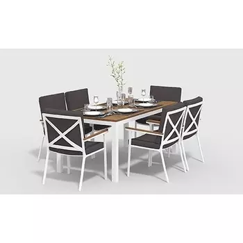 Обеденная группа Gardenini Bella белый антрацит M