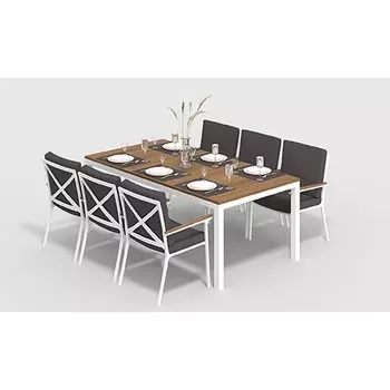 Обеденная группа Gardenini Bella белый антрацит XL