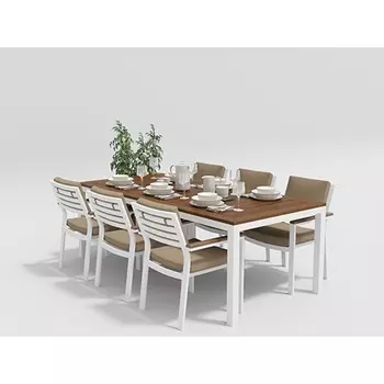 Обеденная группа Gardenini Bella белый бежевый XL со стульями Bella
