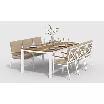 Обеденная группа Gardenini Bella белый бежевый XL