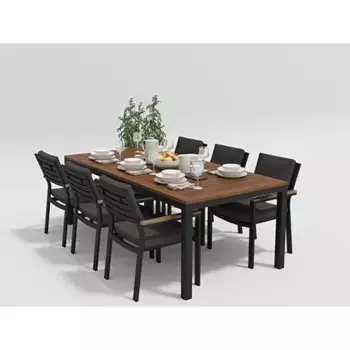 Обеденная группа Gardenini Bella карбон антрацит L со стульями Bella