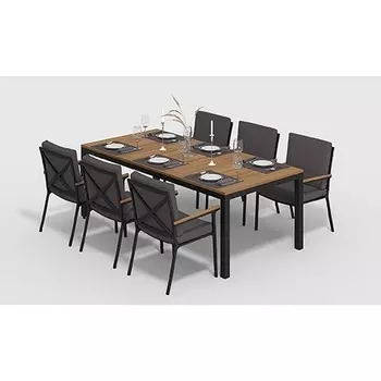 Обеденная группа Gardenini Bella карбон антрацит XL