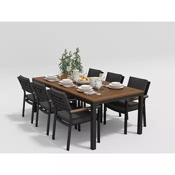 Обеденная группа Gardenini Bella карбон антрацит XL со стульями Bella